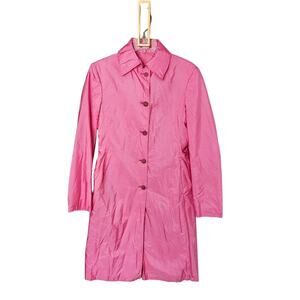 Ermanno Scervino Women's Pink Nylon Vintage Rain Jacket NWOT Size 42 Small